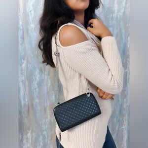 Authentic Gucci GG zipper wallet on chain